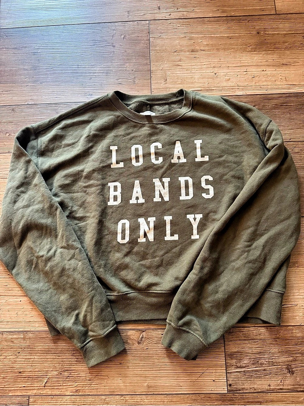 Pilcro Local Bands Only Graphic Sweatshirt Green Medium